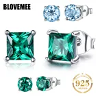 Женские серьги-гвоздики из серебра 925 пробы, необычные серьги, трендовые Винтажные серьги с маленькими кристаллами для пирсинга, Женские Ювелирные украшения для вечеринки