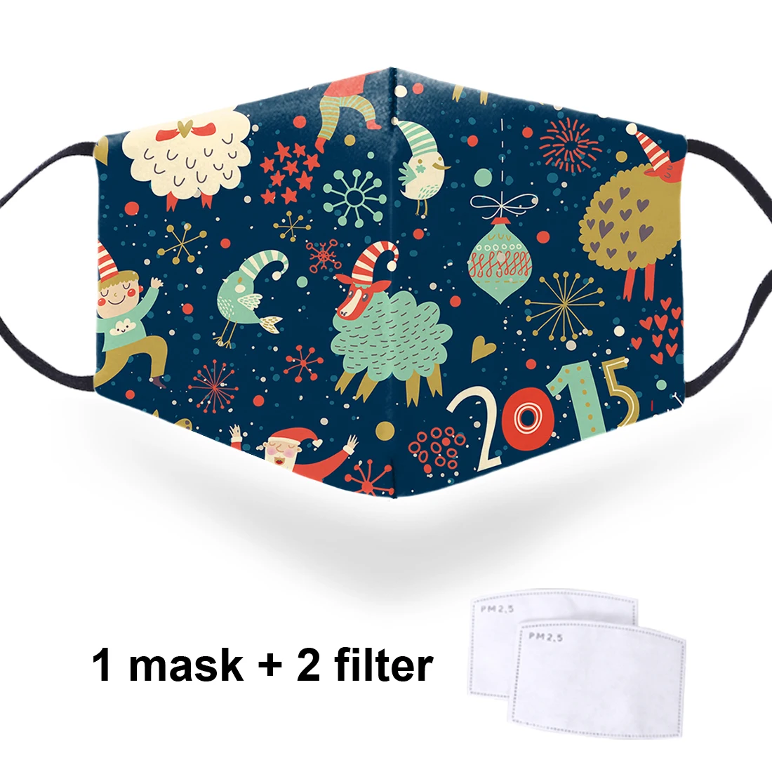 

Рождественские маски для взрослых с 3D принтом моющиеся ветрозащитные мужские пылезащитные маски для рта с 2 фильтрами регулируемые маски