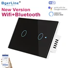 1-канальный сенсорный переключатель Wi-Fi, 123 кнопок, совместим с Bluetooth, переключатель света с нейтральным проводом, пульт дистанционного управления для умного дома, 16 А