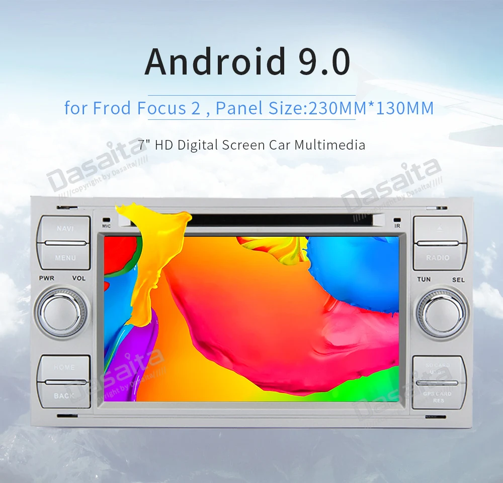 Dasaita " сенсорный экран 2 din Android 9,0 автомобильный dvd-плеер для Ford Focus 2 Kuga Fiesta Mondeo 2003 2004 2005 2006 2007 gps радио
