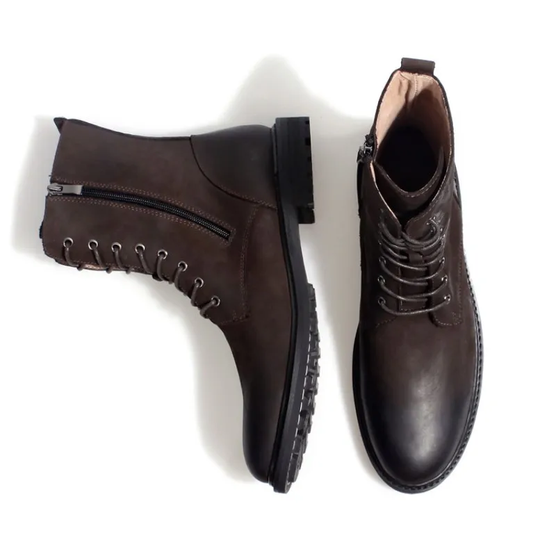 Мужская обувь в британском стиле винтажные натуральные кожаные военные