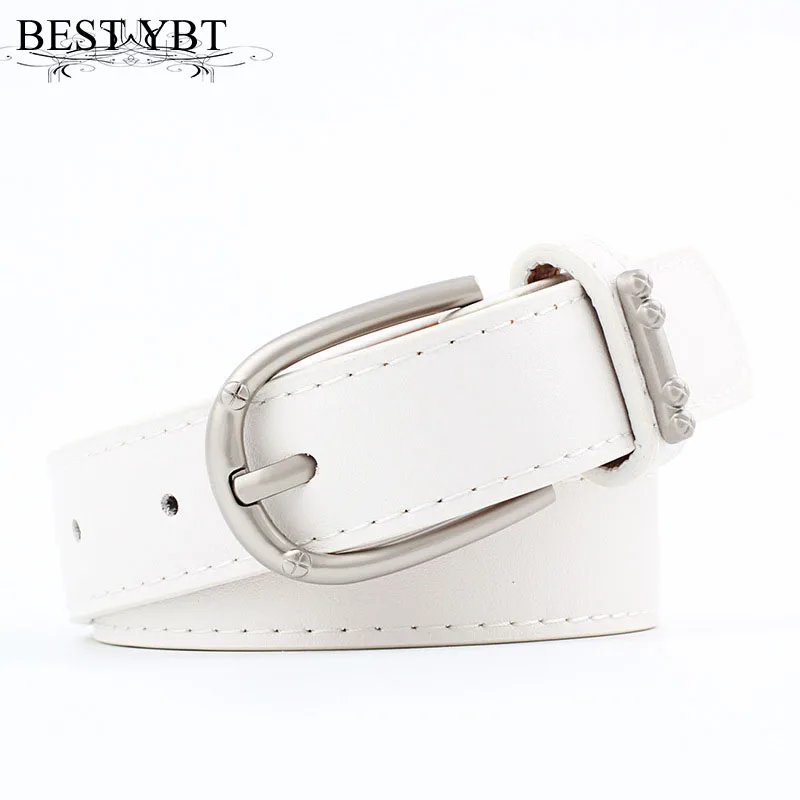 

Best YBT Women Imitation Leather Belt Alloy Pin Buckle Belt High Quality Casual Sport Cowboy Trend Simple Fashion Women Belt