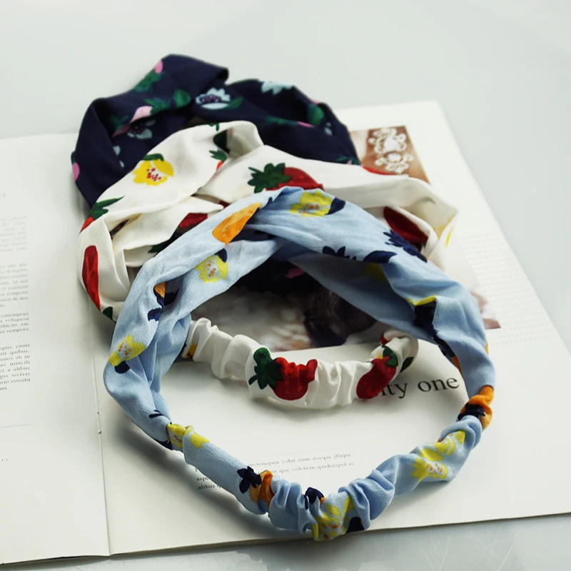 Женские аксессуары для волос девочек модные повязки на голову с принтом фруктов