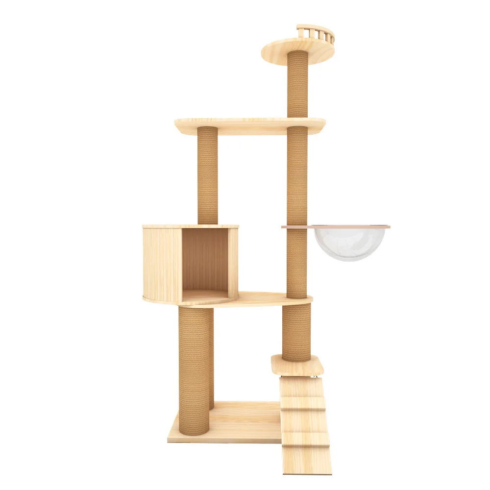 Рама для скалолазания кошек из цельного дерева космическая капсула большая