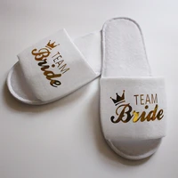 guest hotel slippers wedding party maid of honor bridesmaid slipper hotel travel spa shoes new gold glitter letter flip flop