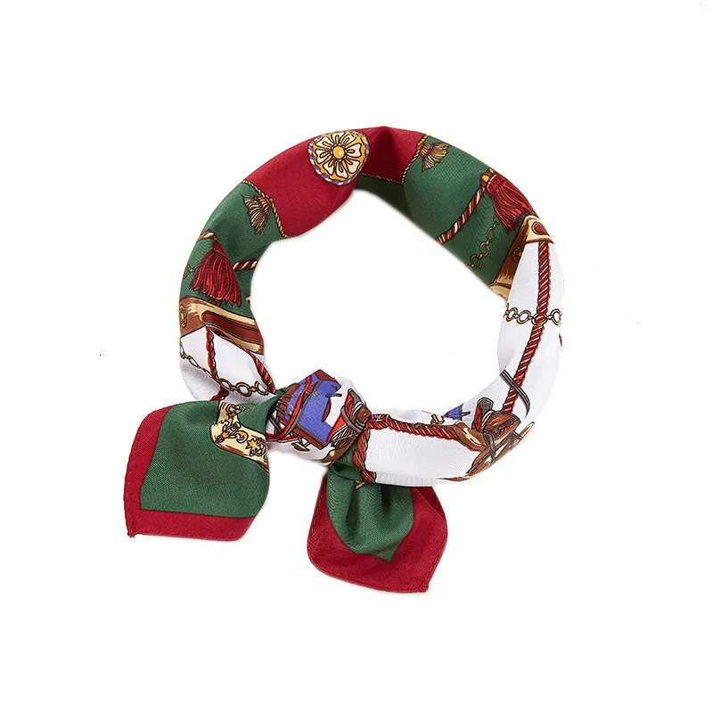 

Женский шелковый шарф с кисточками и принтом в виде коляски, женский шейный платок, маленькая бандана, квадратные шарфы, женские аксессуары