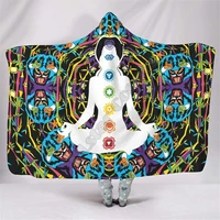 yoga hooded blanket adult colorful child sherpa fleece wearable blanket microfiber bedding drop shipping 12