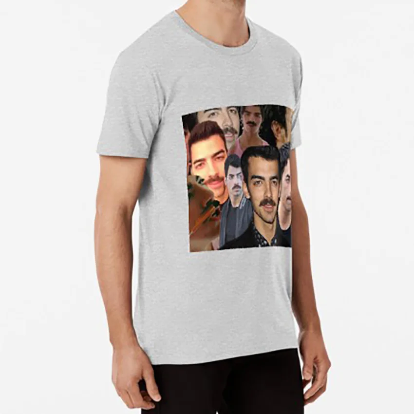 Joe Jonas/футболка с усами joe jonas brothers dnce Усы nick kevin | Мужская одежда