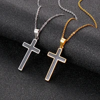 vintage cross pendant necklace stainless steel necklace punk new design classic black chain necklace mens womens necklace jewe