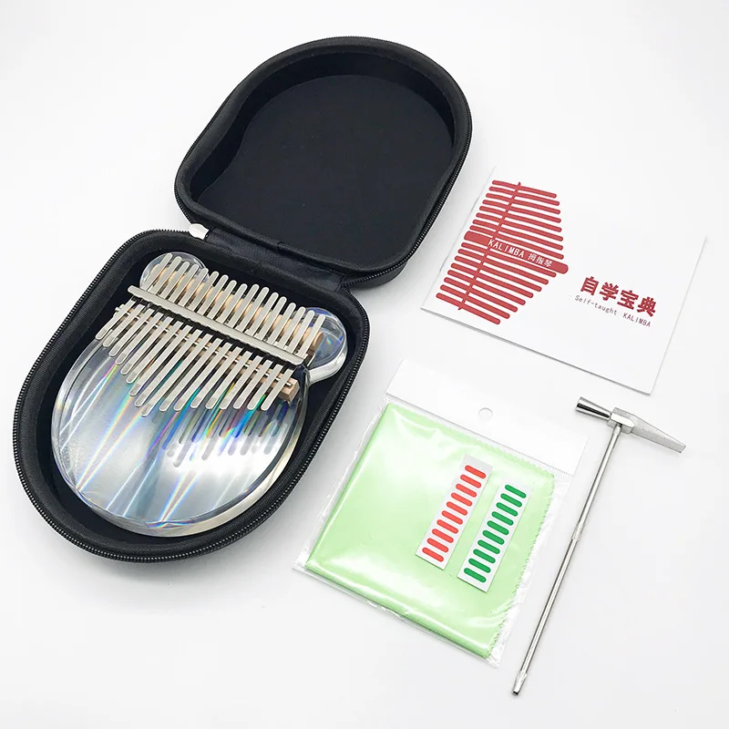

17 Keys Colorful Transparent Thumb Piano Bear Finger Piano Kalimba African Musical Instrument with Piano Case