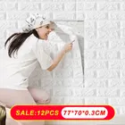 12 имитация кирпича обои самоклеящиеся водонепроницаемые и влагостойкие украшения 3D Пластиковые моющиеся настенные Стикеры для дома