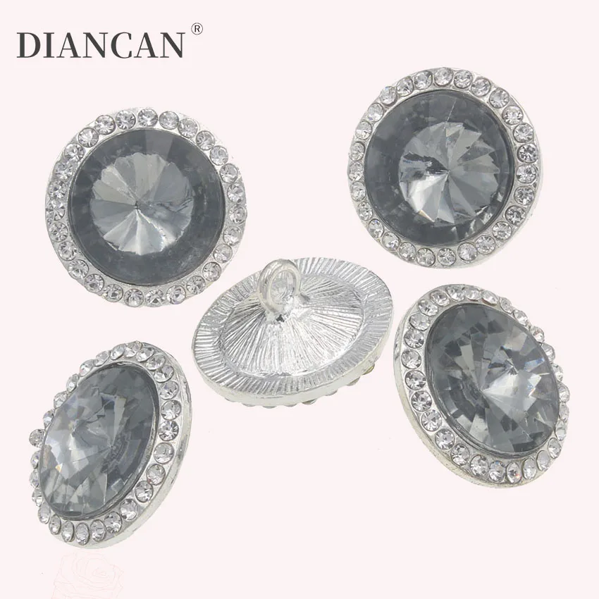 21 мм Хрустальная кнопка для одежды Стразы хвостовик пошив металлические кнопки