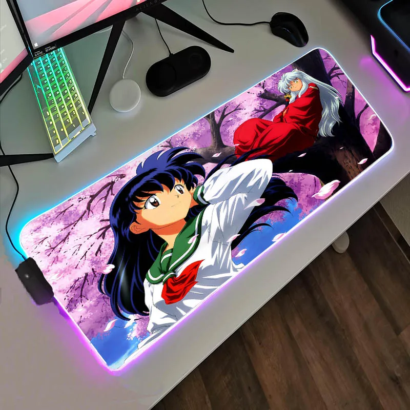 

Anime RGB Large Mouse Pad Mini Pc Gaming Computer Mousepad Gaming Mouse Carpet Computer Desktop Gaming Pad with Backlight LED XL