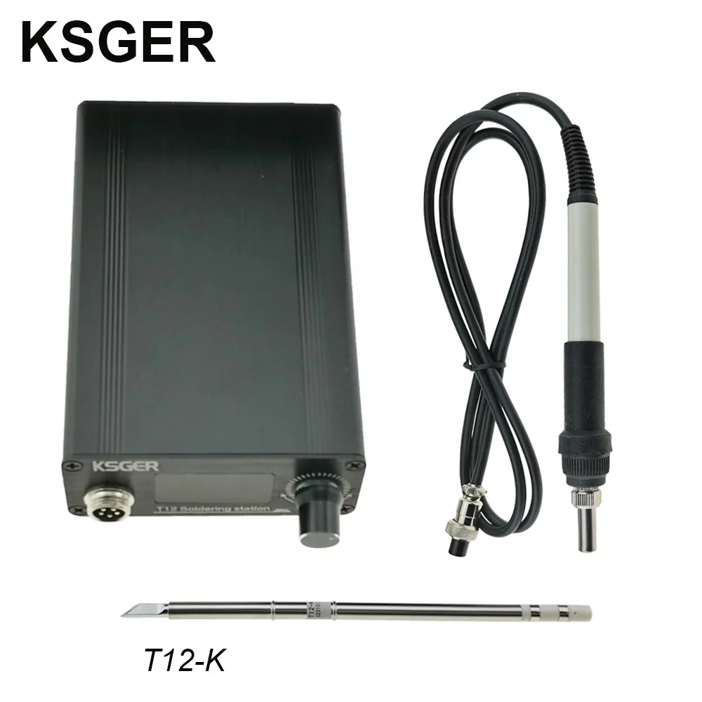 KSGER T12 паяльная станция AC/DC T12 железные наконечники STM32 OLED V2.0 Электрический контроллер алюминиевый сплав DIY наборы сварочные инструменты 907 - Цвет: Set 1