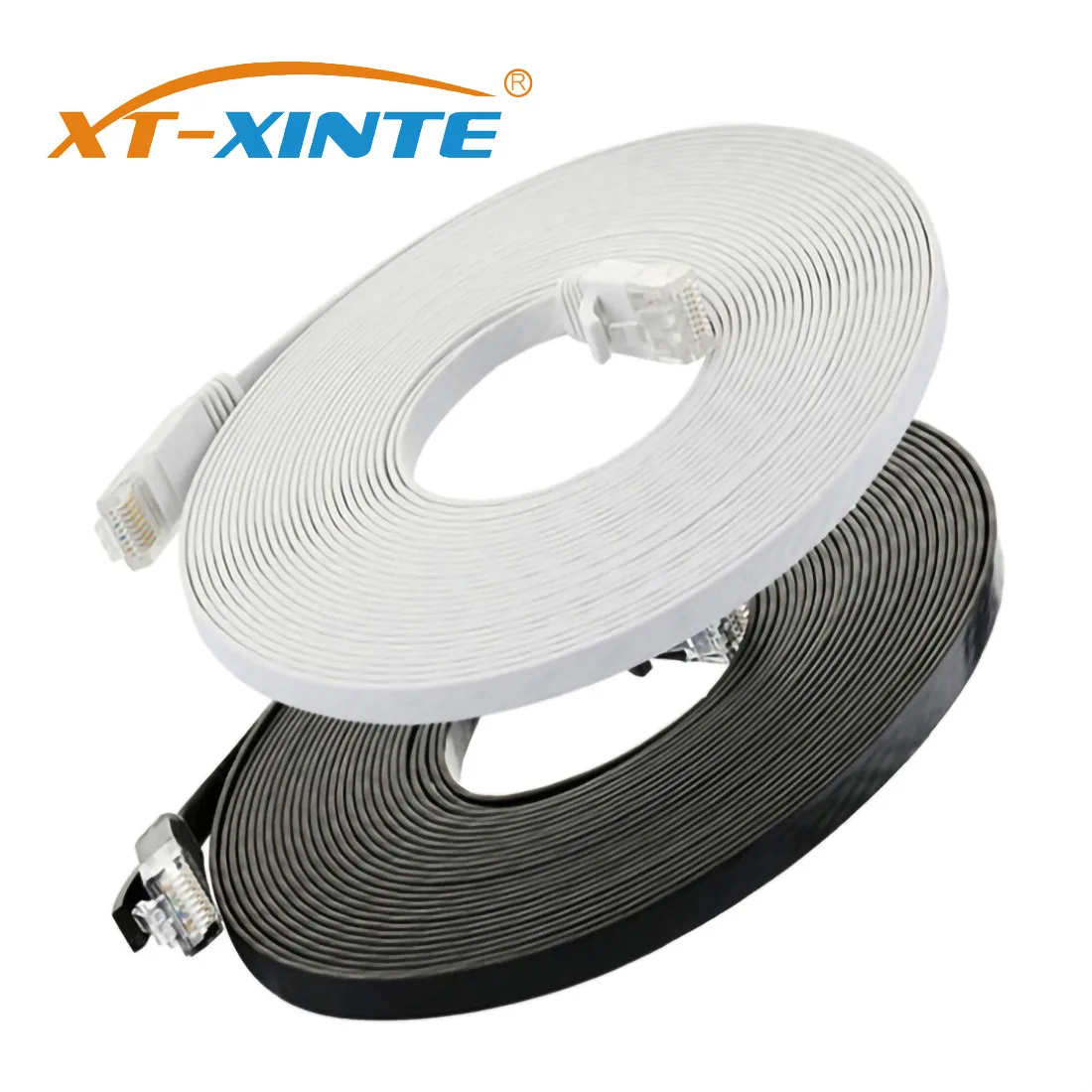 Плоский Cat6 патч-кабель, 1x10 м, сетевой Ethernet сетевой кабель RJ45 LAN шнур 32AWG для компьютера, роутера, ноутбука