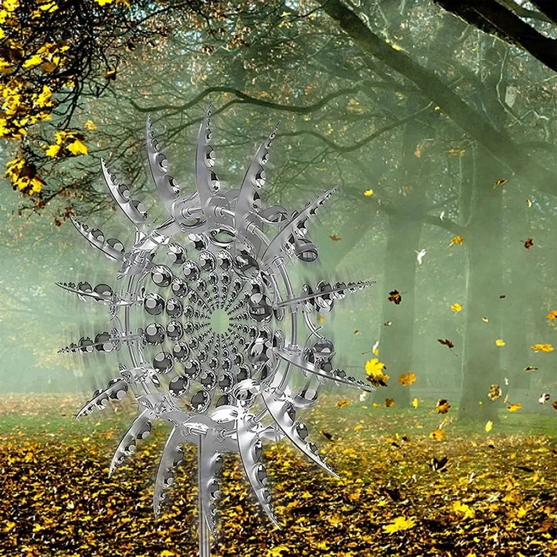 Уникальная и волшебная металлическая ветряная мельница на солнечной батарее