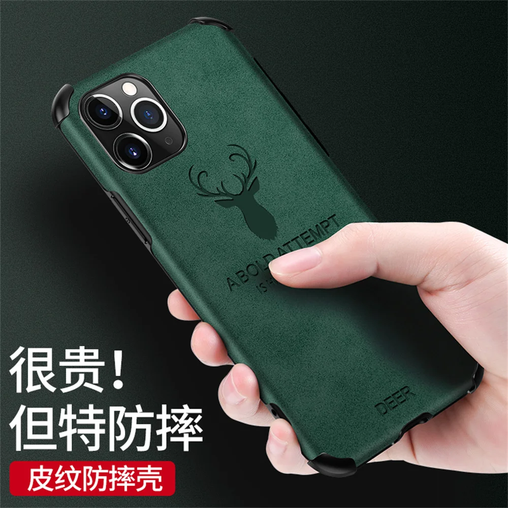 

Fashion Luxury Shockproof Silicone Soft PU Leather Deer Phone Case For iPhone13 12 11 Pro Max Mini X XS XR 7 8 Back Cover Fundas