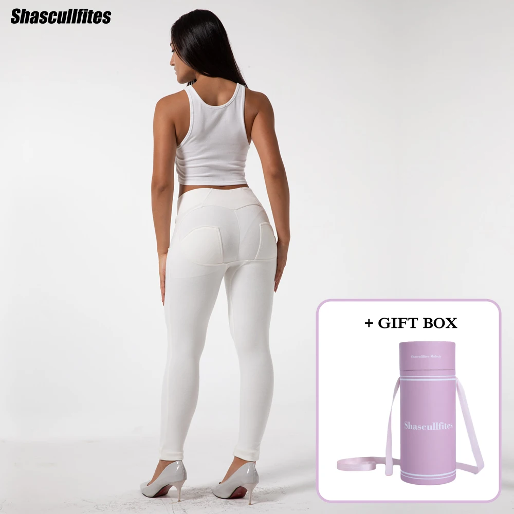

Shascullfites Melody High Waist Tummy Control Butt Lift Pants Manufacturer White Push Up Leggings with Gift Box Package