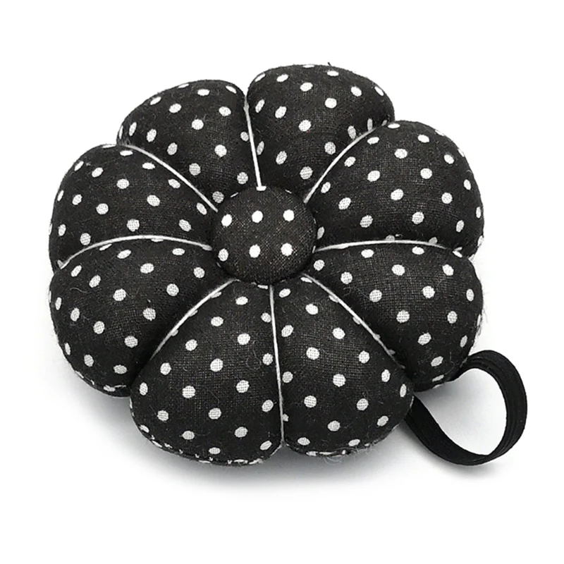 

Pumpkin Shape Sewing Pin Cushion Cotton Button Wrist Strap for Cross Stitch Pincushion Needle Holder DIY Handcrafts