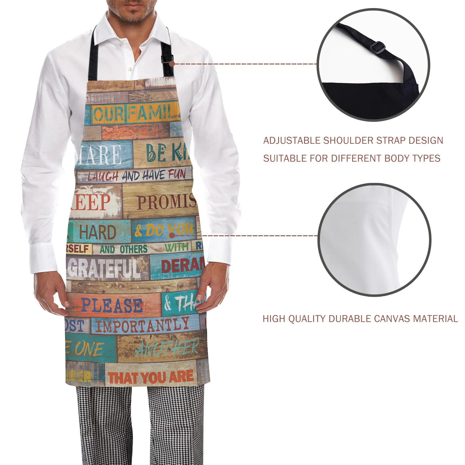 Винтажная деревянная доска Семейные правила кухонные женские фартуки Детская