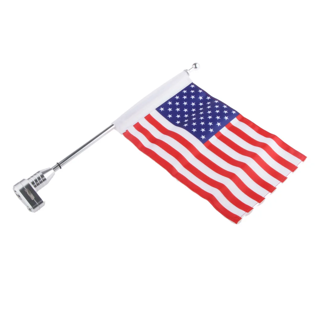 

Sissy Bar Motorcycle Luggage Rack Flagpole Mount Kit and 10" x 6" USA Flag for Harley Sportster XL883 XL1200 X48