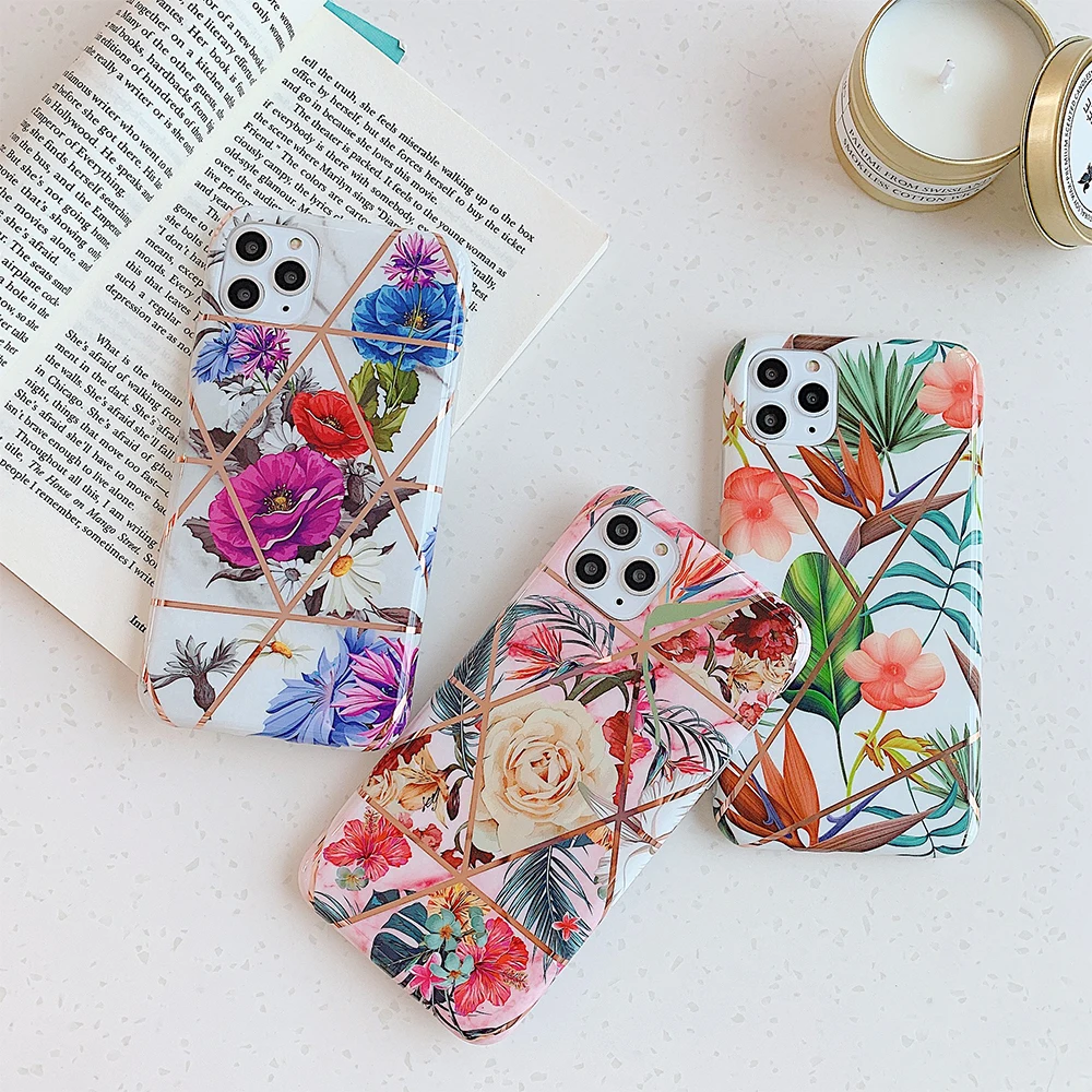 Роскошный чехол для телефона с цветами Apple iPhone X XR XS 11 Pro Max 8 7 6S 6 Plus мягкие