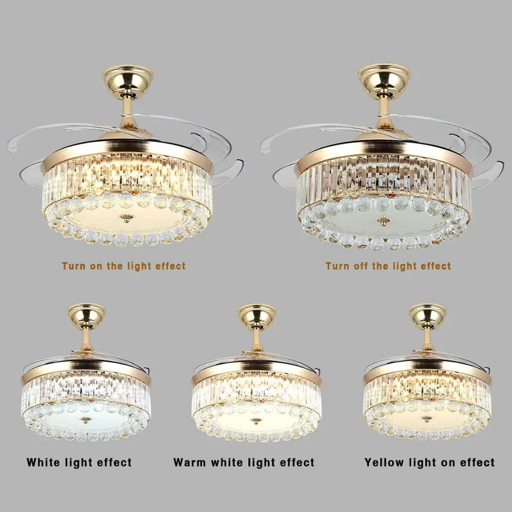 42 дюймовая элегантная светодиодная люстра с золотым кристаллом потолочный