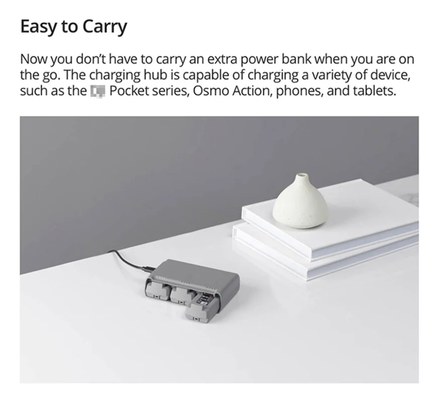 

Original Smart Portable Charger Adapter for DJI MAVIC Mini 2 Pocket Series Osmo Action Two-Way Charging Hub