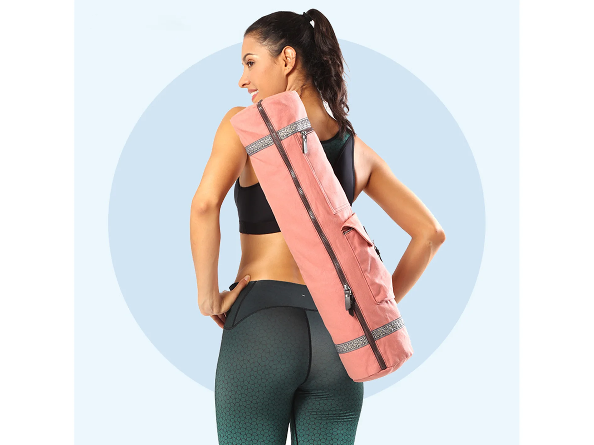 

Fitness Sports Yoga Mat Bag Multifunction Pocket Yoga Carrier Knapsack Large Capacity Storage Yoga Mat Holder