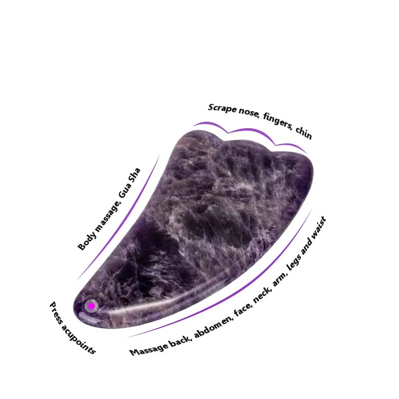 Терапевтический камень гуаша для лица аметист фиолетовый нефрит инструменты 100%