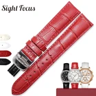Ремешок для часов Женский, 14, 16, 18 мм, красный, с серебристой застежкой-бабочкой, для часов Tissot 1853, Dressport T050, T099