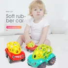 Мягкие резиновые игрушки для детей мини-автомобиль Забавная детская погремушка игрушка, силиконовый Прорезыватель для зубов игрушек Обучающие игрушки на возраст от 0 до 12 месяцев
