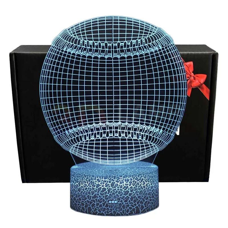 

3D illsuion бейсбольная Ночная подсветка ABS сменные цвета Спортивная Тема светодиодная подсветка для бейсбола подарок фанатам