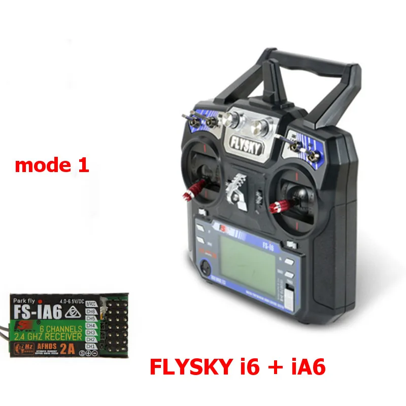 Mode 1 I6 with IA6 Flysky FS-i6 FS i6 2,4G 6CH передатчик с FS-iA6 FS-iA6B FS-A8S приемник для управляемых вертолетов самолетов небольшой гоночный Дрон с видом от первого лица Mode1 Mode2 - Цвет: Mode 1 I6 with IA6