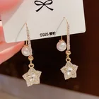 Модные серьги Стразы со звездочками, серьги-крючки, серьги в стиле Джокер, очень простые изысканные серьги в форме девушек