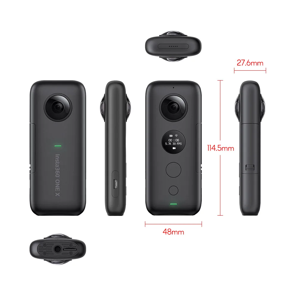 Insta360 ONE X 5,7 K 18MP состояние потока стабилизации панорамная экшн Камера фото 6-осевым гироскопом приложение редактирования прямые трансляции