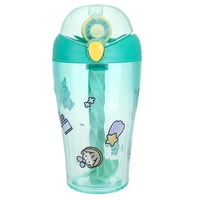 toddler water bottle with straw straw bottle fruit juice mix cup with rotating stir straw and flip lid for sports