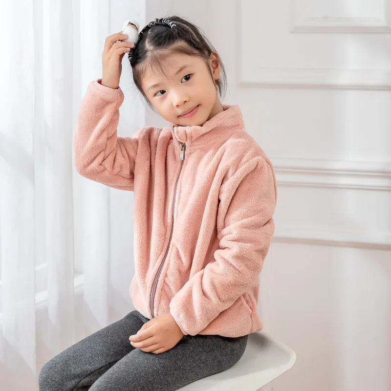 

New Children's Clothing Solid Color Coat Boys Girls Baby Outing Clothes Children Winter Coat