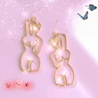 Гот человеческого силуэта Длинные Висячие серьги для Для женщин, металлические детали, сексуальные, подвески Y2K серьги в виде капель с Сплетница 90s Стиль ювелирные изделия друг подарков