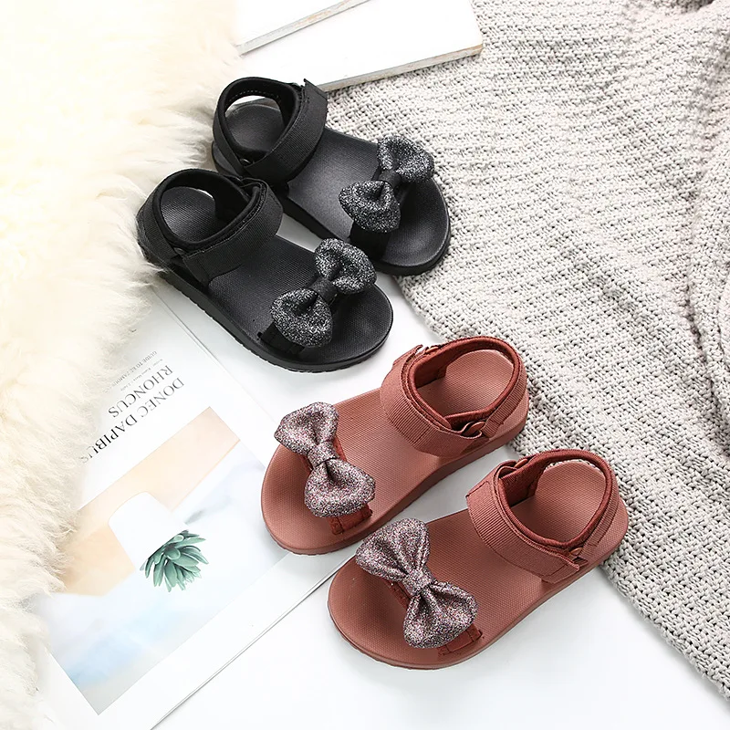 Children's sandals 2021 new fashion summer children's shoes baby soft bottom bow net red primary school princess |