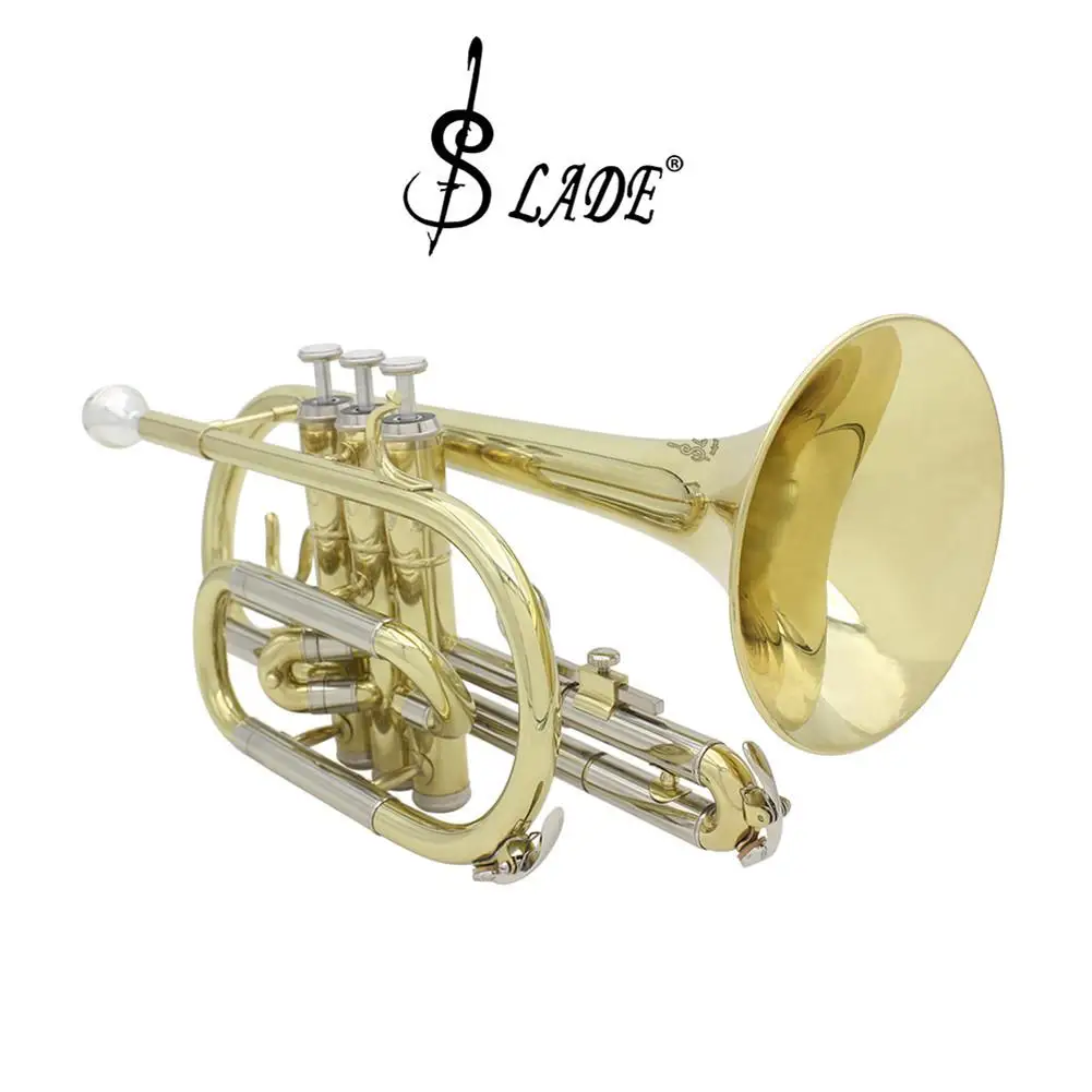SLADE Профессиональный Золотой Bb cornet Silve ключ латунный инструмент с Чехол перчатки, Чистящая салфетка кисти