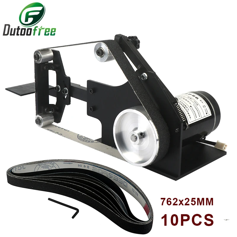 

Desktop Belt Sander DIY Woodworking Polishing Machine 0-7500RPM 762x25MM Belt Machine 700W 220V+10pcs Abrasive belt