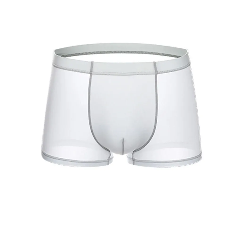 Men Sexy Seamless Underwear Pants Ultra-thin Transparent Boxershorts Male Mid-rise Mesh Slips Homme Panties Boxer Shorts