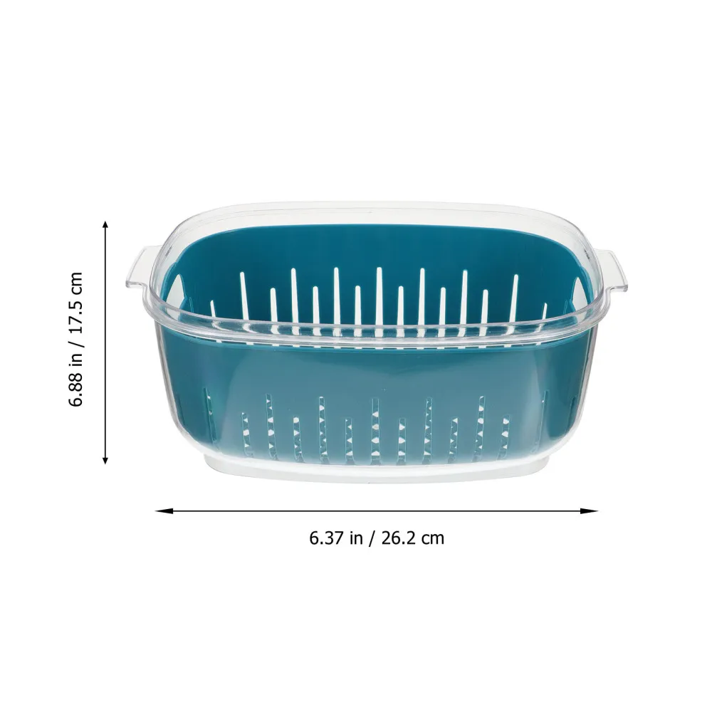

2Pcs Large Capacity Fridge Box Food Container Kitchen Fresh Box Blue Yellow