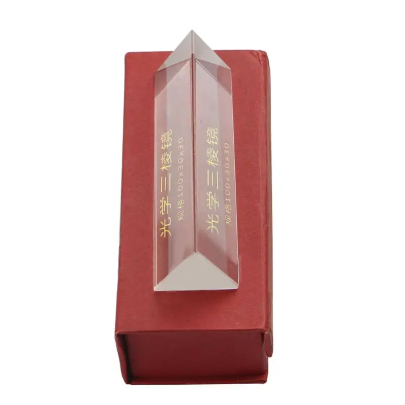 

10cm 4" Optical Glass Triple Triangular Prism Physics Teaching Light Spectrum