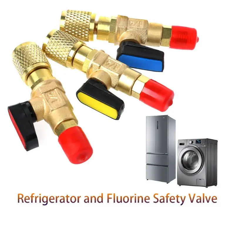 

1/4\" Male to 5/16\" Female SAE R410A Refrigerant Straight Ball Valve AC Charging