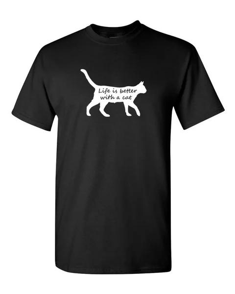 

Men's Life Is Better With A Cat #2 T-Shirt Animal Rescue Pet Lovers Tee Shirt