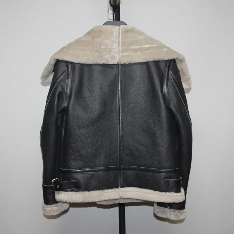 Новинка 2020 Женская куртка-бомбер из натуральной овечьей кожи с мехом ягненка