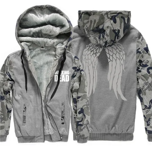 Серый The Walking Dead sweatshirts hoodies Cosplay spring winter thicken hoodie hip hop brand clothing harajuku sweatshirt tracksuits - Цвет: Серый
