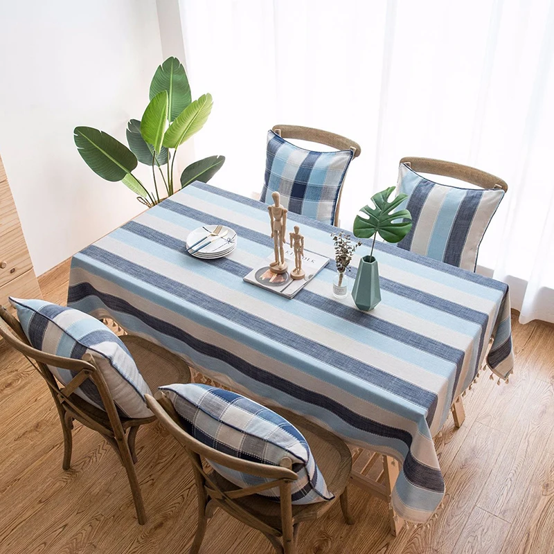 Полосатые водонепроницаемые прямоугольные скатерти скатерть для обеденного